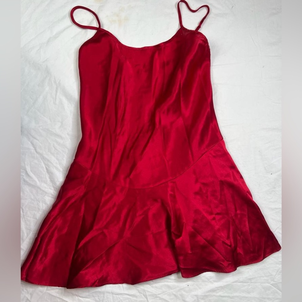 Victoria's Secret Womens Red Lace Spaghetti Strap Lingerie Babydoll Top s A04082